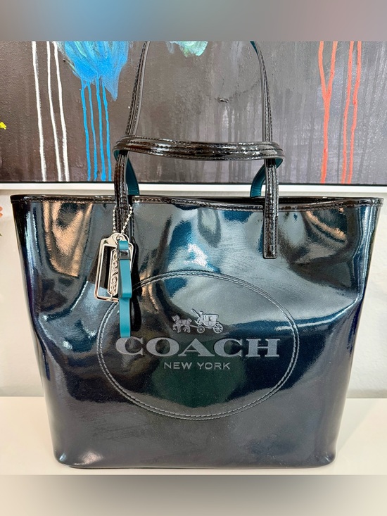 Coach Handbags - COACH Glossy Black Patent with shimmer Tote